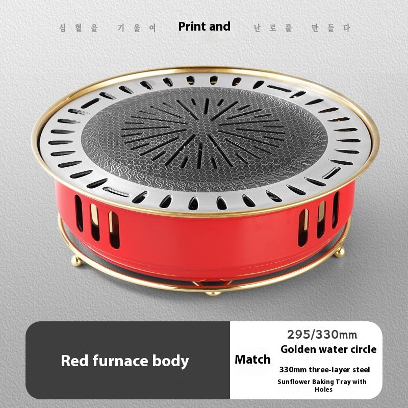 Household Carbon Commercial Round Barbecue Oven