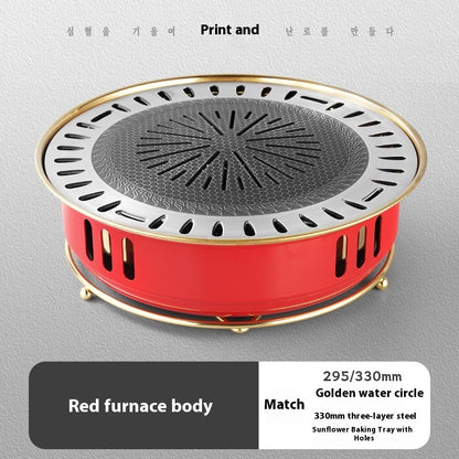 Household Carbon Commercial Round Barbecue Oven