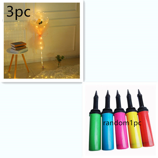USA Local LED Luminous Balloon Rose Bouquet Transparent Bobo Ball Rose