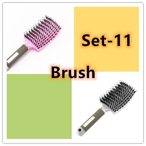 US Local Hairbrush Anti Klit Brushy Haarborstel Women Detangler Hair Brush Bristle Nylon Scalp Massage  Teaser Hair Brush Comb