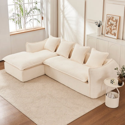 US Local VIDEO Provided Sofa Deep Seat Sofa 3 Seater For Living Room Oversized Comfy Sofa L-Shape Sofa Couch With Chaise Home Furniture Sleeper Sectional Sofa For Apartment, Office Left Hand Facing