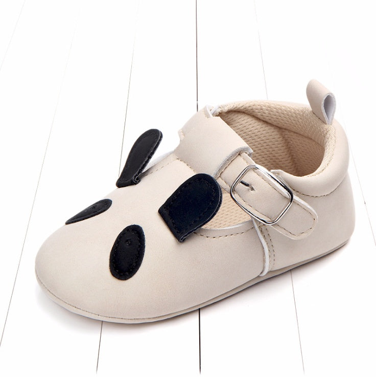 US Local Spring and autumn cartoon animal baby shoes matte leather non-slip soft bottom
