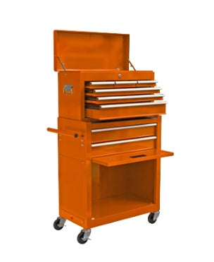 US Local High Capacity Rolling Tool Chest With Wheels And Drawers, 8-Drawer Tool Storage Cabinet--ORANGE
