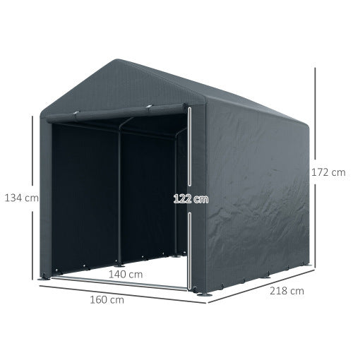 UK Local Outsunny 2.2 X 1.6 M Outdoor Storage Tent, With Accessories - Dark Grey