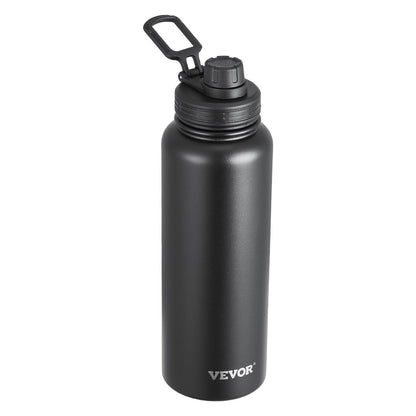 US Local 40 Oz Insulated Water Bottle Stainless Steel With Wide Mouth Lid Black