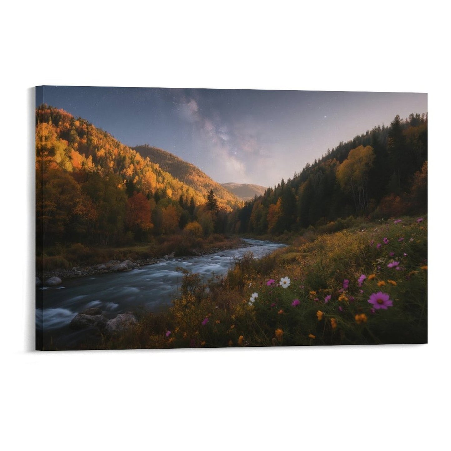 Decorative Interior Frame Painting Mountain-river-starry-autumn-2