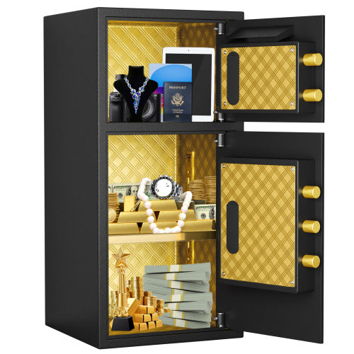 US Local Large Double-door Coin-operated Safe,Digital Security Safe With Fireproof And Waterproof Bag,6.0 Cubic Feet Safe Box With Hidden Code Function For Home,Office And Hotel