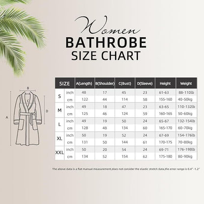 US Local RONGTAI Womens Bathrobe Ladies Fleece Plush Warm Long Robes Fleece Nightgown Sleepwear