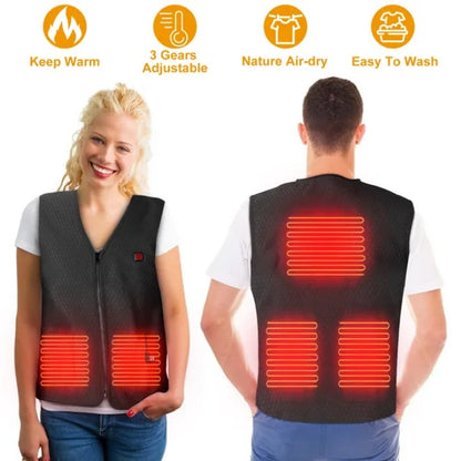 US Local Adjustable USB Heated Warm Jacket Vest