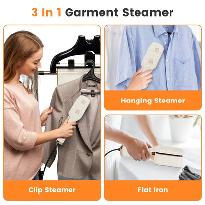 US Local Steam Iron Press 3 In 1 Travel Steamer For Clothes With Flip Head Portable Handheld Flat Iron 1000W Wrinkles Remover Wet And Dry Ironing Garment Steamer 20S Fast Heat Up GPCT5460