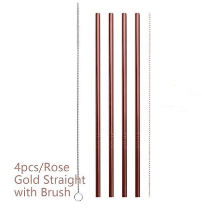 US Local Colourful Reusable Stainless Steel Straws