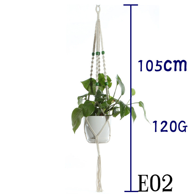 US Local Flower Pot Net Bag Beige Cotton Rope Indoor Plant Hanger Hanging Basket Sling
