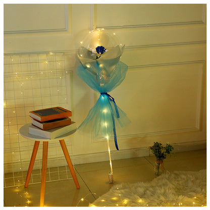 US Local LED Luminous Balloon Rose Bouquet Transparent Bobo Ball Rose