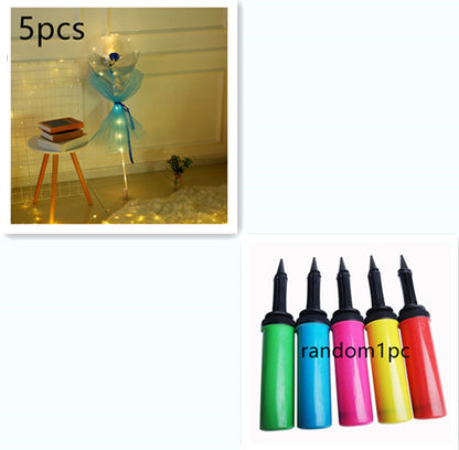 US Local LED Luminous Balloon Rose Bouquet Transparent Bobo Ball Rose