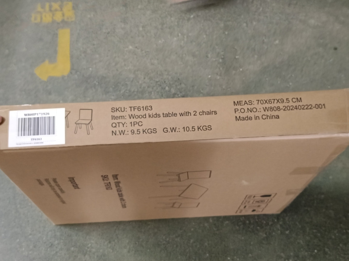 US Local Kids Table And 2 Chairs Set, 3 Pieces Toddler Table And Chair Set, Wooden Activity Play Table Set W