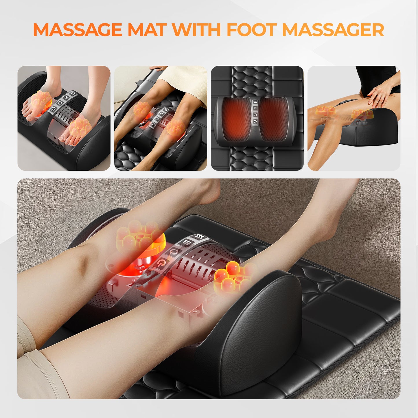 US Local Foldable Massage Mattress Controller With Smart Heating And Timer, Perfect For Full-body Relaxation At Home, Portable And Convenient For Home Use