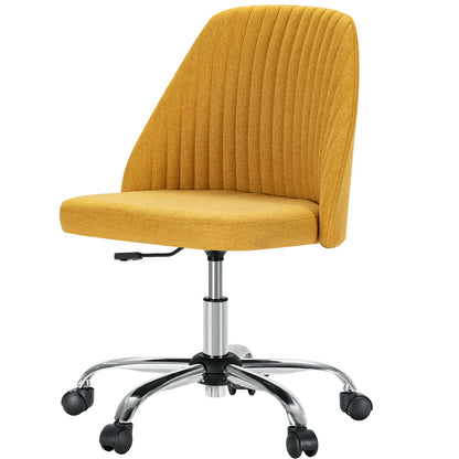 US Local Modern Fabric Armless Adjustable Swivel Office Desk Chairs With Wheels