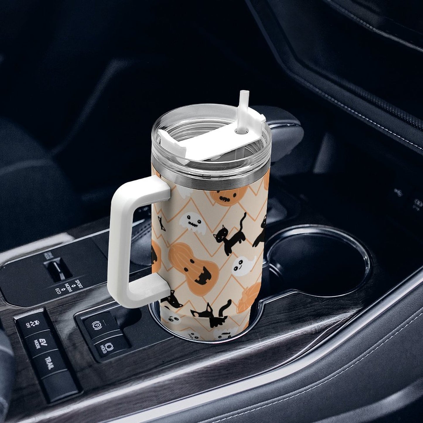 POD US Local Tumbler 40 oz Large Capacity Car Cup Halloween, Cat, Pumpkin