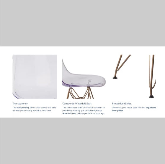 US Local 2 Transparent Dining Chairs