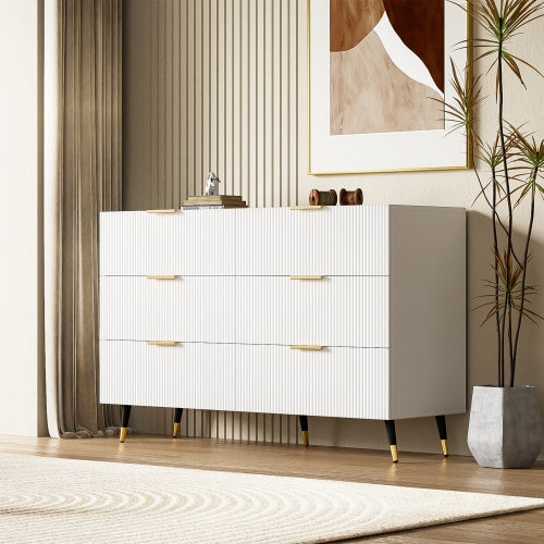 UK Local Elegant Sideboard With Modern Design, Chest Of Drawers And Plenty Of Storage Space, Golden Handles