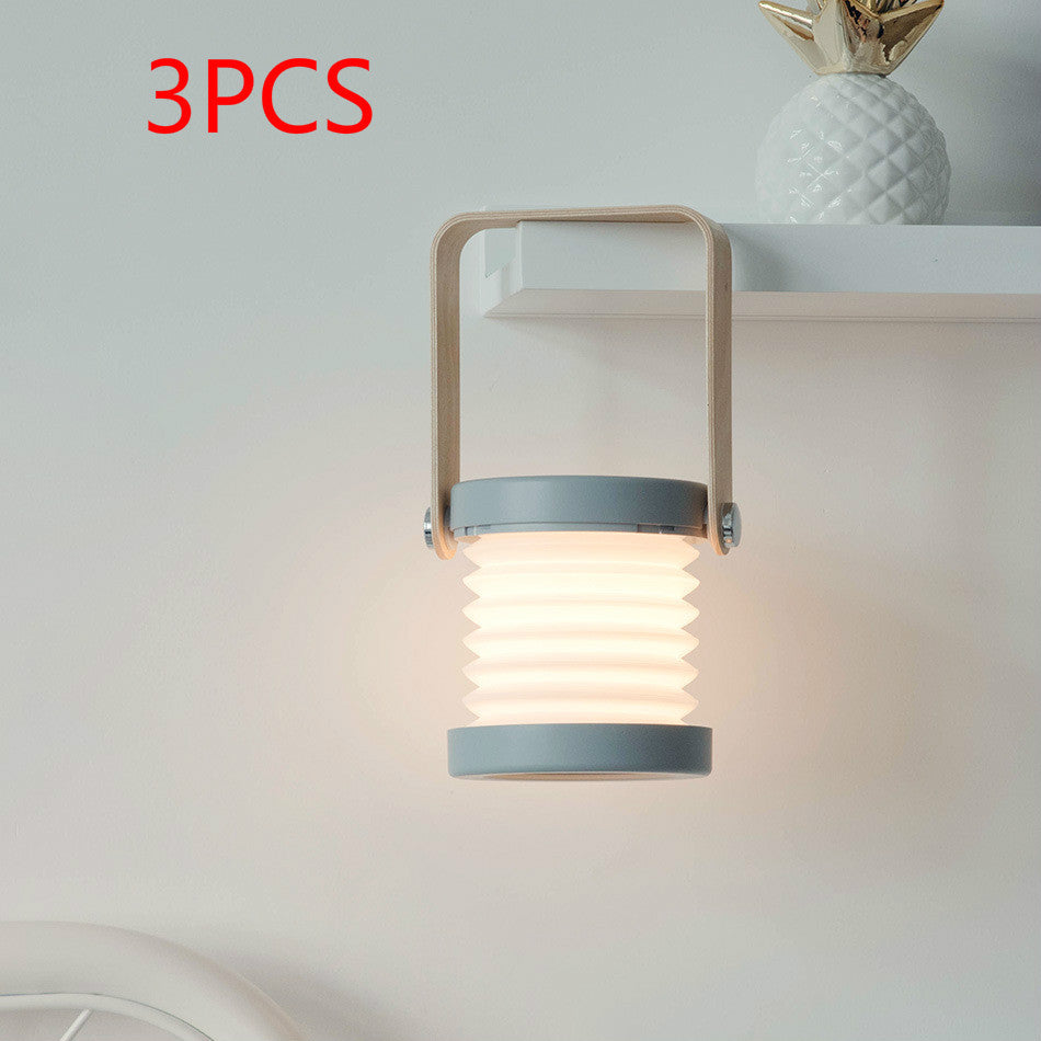 USA Local Foldable Touch Dimmable Reading LED Night Light Portable Lantern Lamp USB Rechargeable For Home Decor