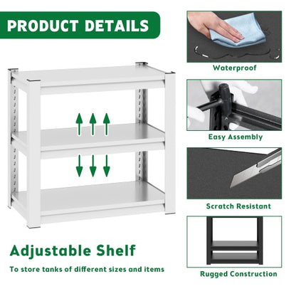 US Local 20-30 Gallon Fish Tank Stand - Metal Aquarium Stand, 34 W X 18 D X 31H Adjustable Heavy Duty Reptile Tank Stand, Adjustable 3-Tier Fish Tank Rack Shelf For Home Office, Tank Not Included