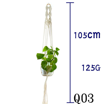 US Local Flower Pot Net Bag Beige Cotton Rope Indoor Plant Hanger Hanging Basket Sling