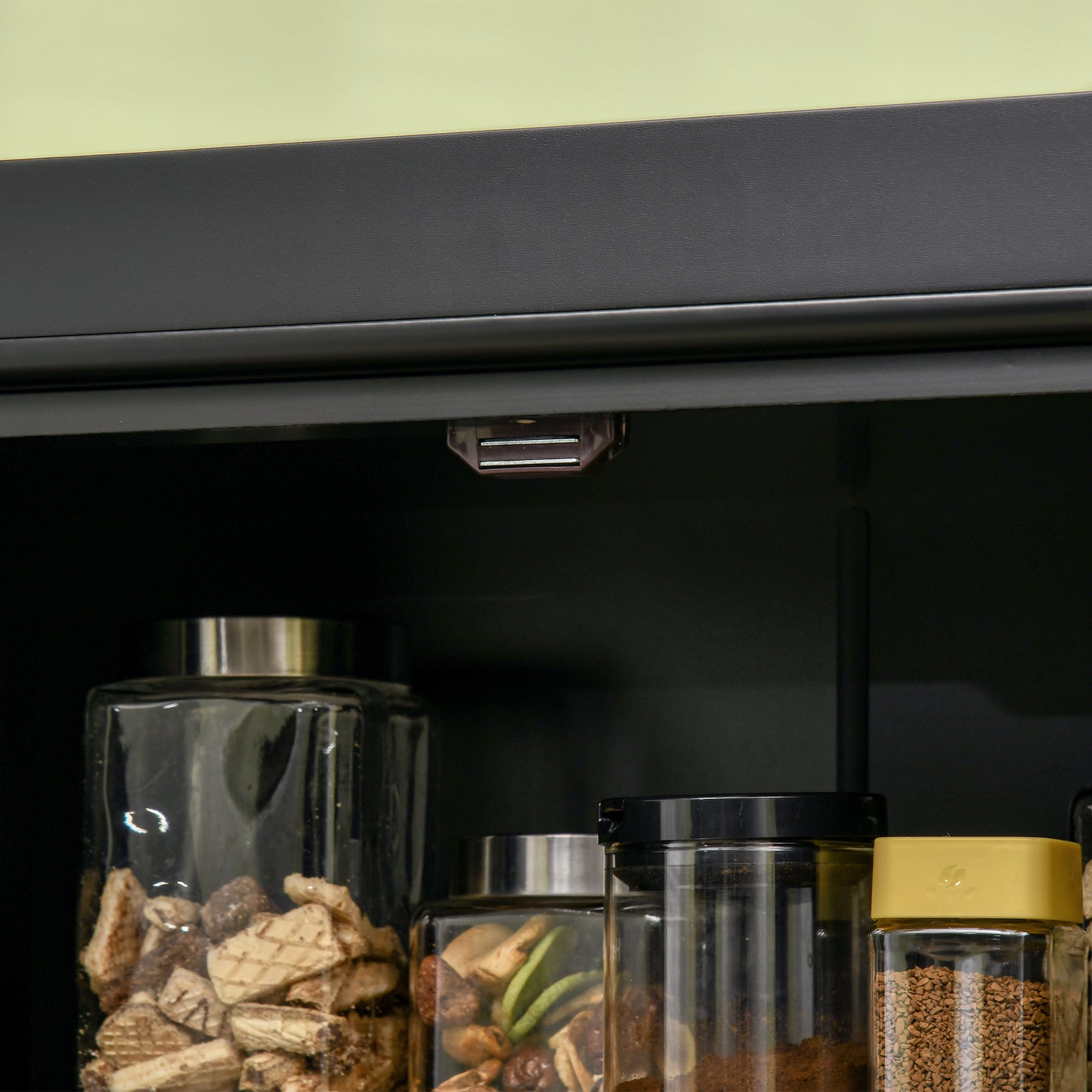 US Local 6 Tier Pantry Haven  Modern Freestanding Storage Cabinet With Adjustable Shelves  Sleek Black