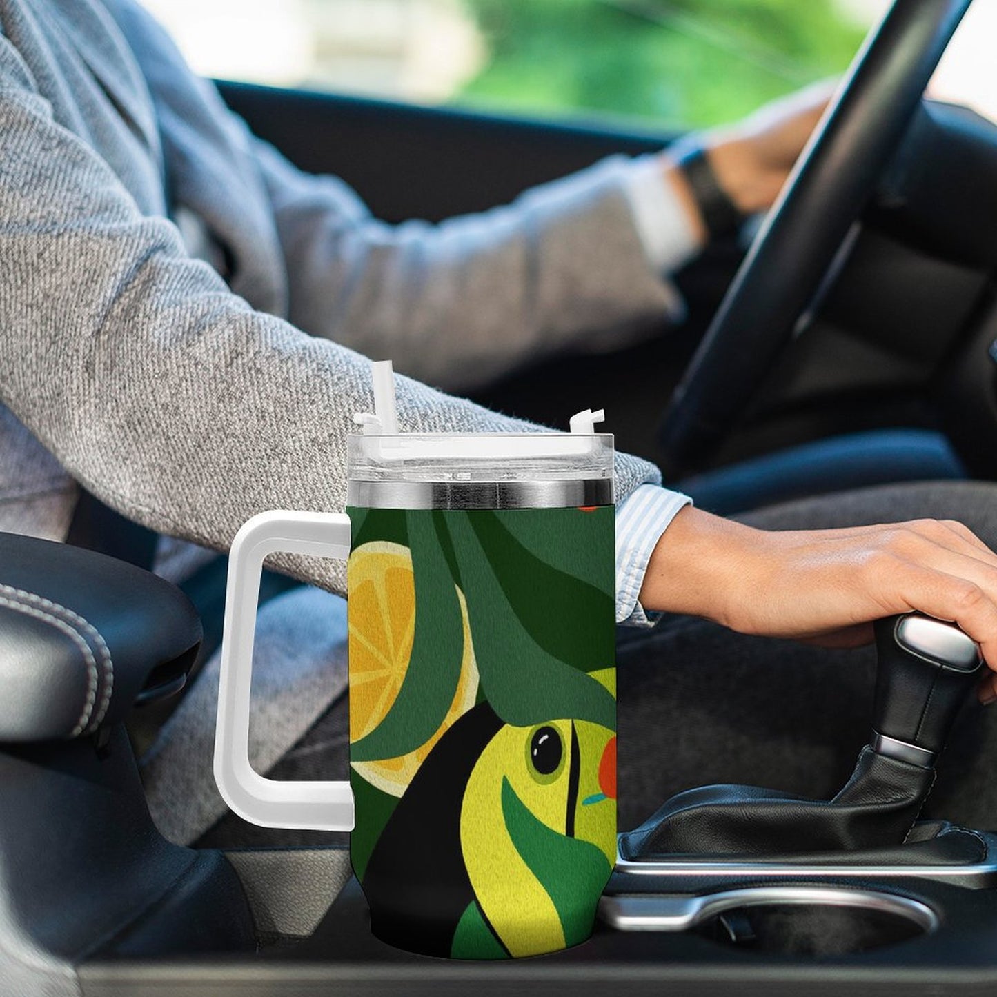 PHDT00227 POD US Local Tumbler 40 oz Large Capacity Car Cup Big Billed Bird, Jungle