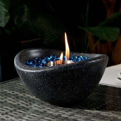 US Local Tabletop Fire Pit Black, Outdoor & Indoor Fire Pit, Portable Concrete Fire Pit, Personal Ethanol Fireplace, Outdoor Table Top Fire Pit, Mini Fire Pit Smokeless Fire Bowl