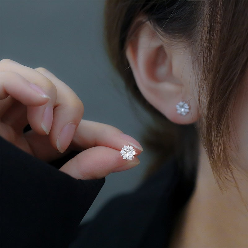 Snowflake Ear Stud Ear-caring Earrings Female Compact Temperamental High Sense