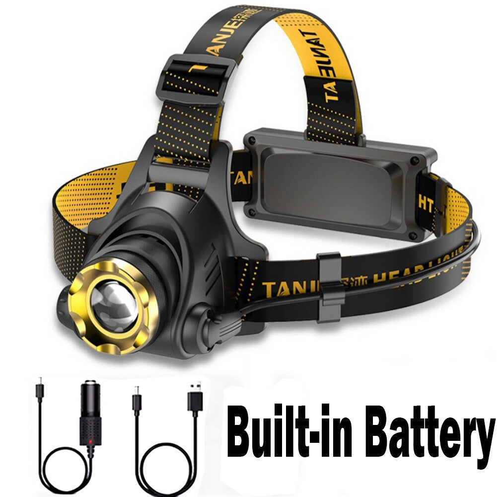US Local LED Headlamp Rechargeable Head Torch Zoom Headlight Lamp Powerful Flashlight Fishling Driving Camping Light With 3 Modes Work Light