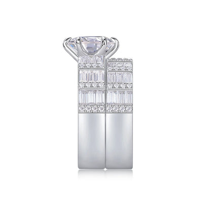 US Local Vanilla - A Fashionable And Luxurious Jewelry Piece Set With 3-carat Moissanite S925 Sterling Silver And Platinum-plated Diamond