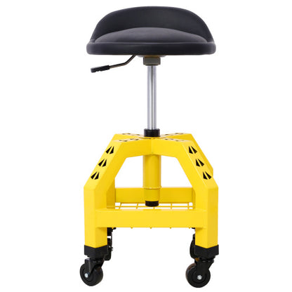 US Local Pneumatic 360 Degree Swivel Stool, Mechanics Rolling Creeper Seat, Heavy Duty Rolling Mechanics Stool, Shop Stool With Casters Red