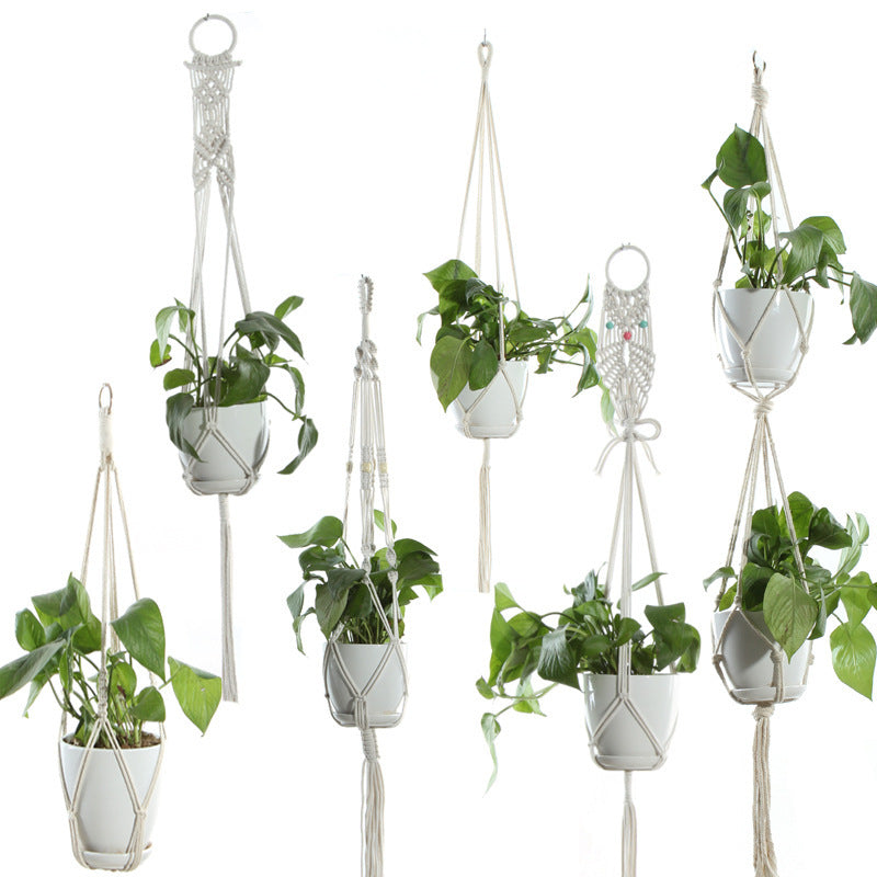 US Local Flower Pot Net Bag Beige Cotton Rope Indoor Plant Hanger Hanging Basket Sling