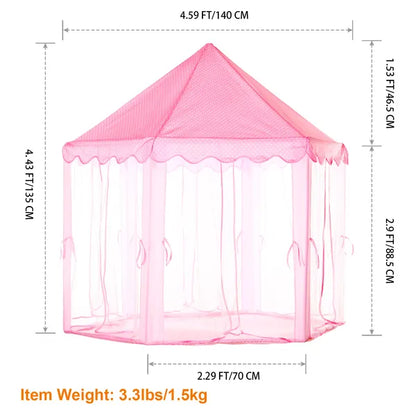 US Local Kids Play Tents Princess For Girls Princess Castle Children Playhouse Indoor Outdoor Use