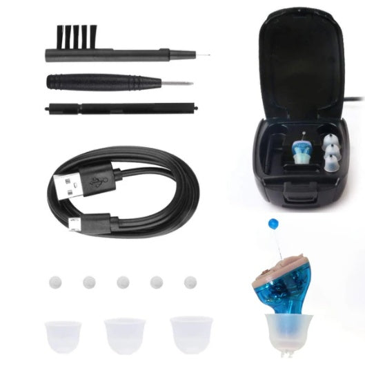 US Local Hearing Aid Invisible In-ear Pair Of Rechargeable Sound Amplifier Accessories