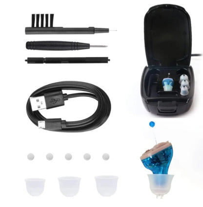 US Local Hearing Aid Invisible In-ear Pair Of Rechargeable Sound Amplifier Accessories