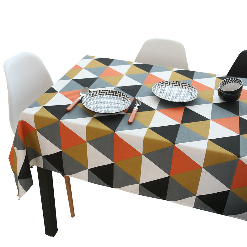 Triangle Tablecloth Rhombus Cotton And Linen Coffee Table Cushion Tablecloth