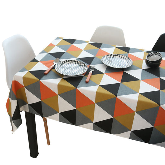 Triangle Tablecloth Rhombus Cotton And Linen Coffee Table Cushion Tablecloth
