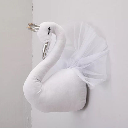 US Local Nordic White Pink Crown Swan Wall Hanging Wall Decoration