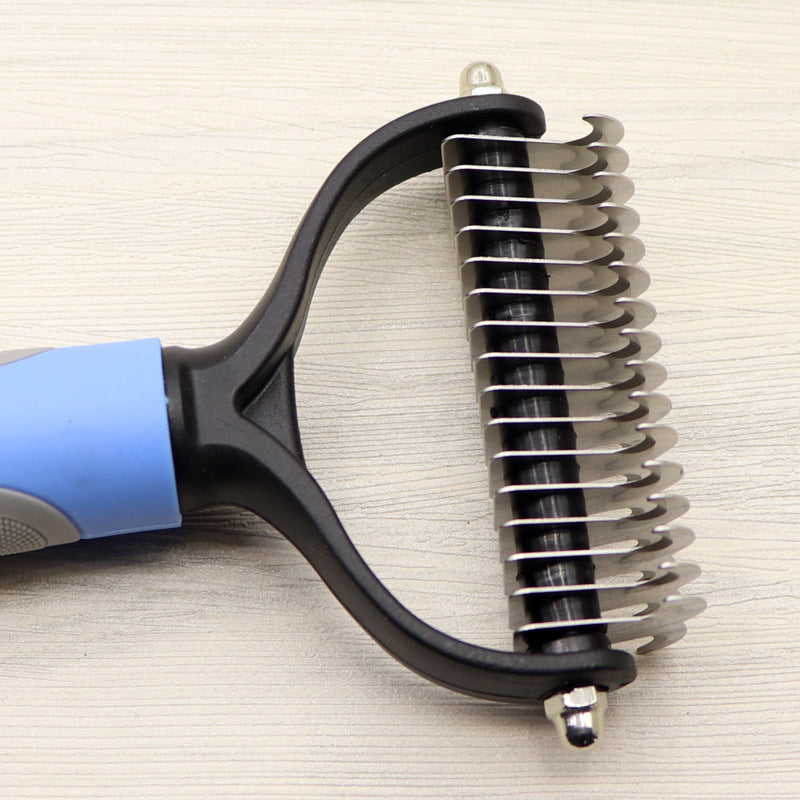 US Local Pet Long-haired Dogknot Comb Double-sided Blade Dog