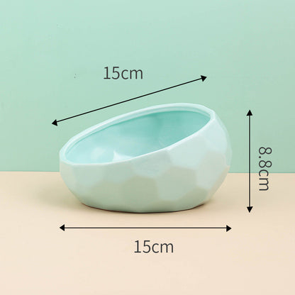 US Local Pet Supplies Bowl Ceramic Cat Bowl Dog Bowl Oblique Mouth