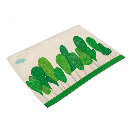 Nordic Style Green Plant Placemat Western Placemat Heat Pad