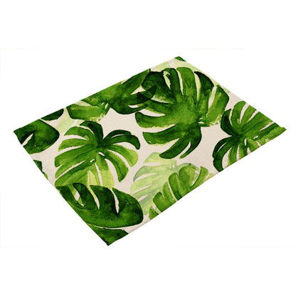 Nordic Style Green Plant Placemat Western Placemat Heat Pad