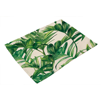 Nordic Style Green Plant Placemat Western Placemat Heat Pad