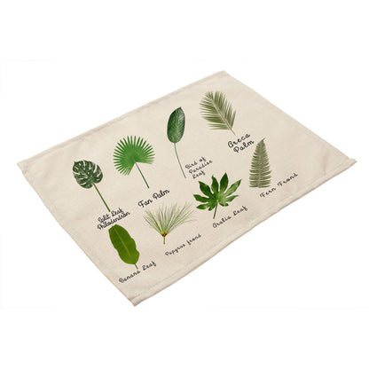 Nordic Style Green Plant Placemat Western Placemat Heat Pad