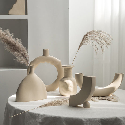 USA Local Simplicity Ceramic Vase Dry Flower Arrangement Home Decoration Ornament Living Room Display Art Vases