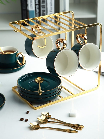 Coffee Cup And Saucer Set Ceramic Cup With Saucer And Spoon Cup Holder Set