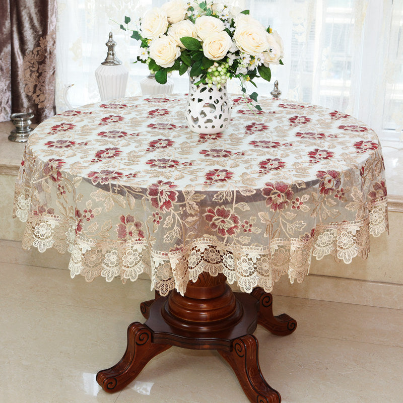 Tablecloth Chair Cover Lace Oval Round Tea Table Cloth Tablecloth